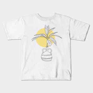 Boho minimal sunny illustration trendy 2020 for planty people Kids T-Shirt